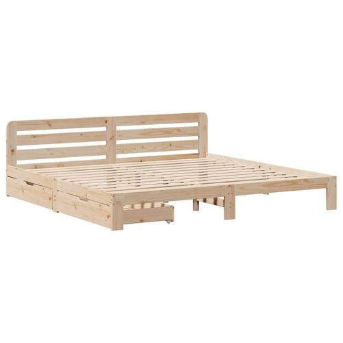 Sengeramme uden madras 200x200 cm massivt fyrretræ