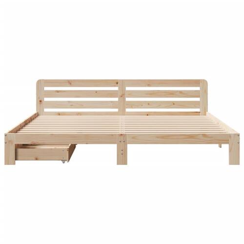Sengeramme uden madras 200x200 cm massivt fyrretræ