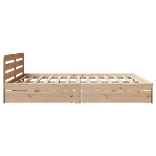 Sengeramme uden madras 200x200 cm massivt fyrretræ