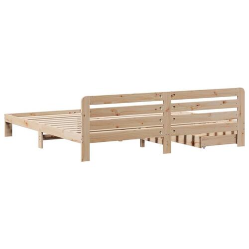 Sengeramme uden madras 200x200 cm massivt fyrretræ
