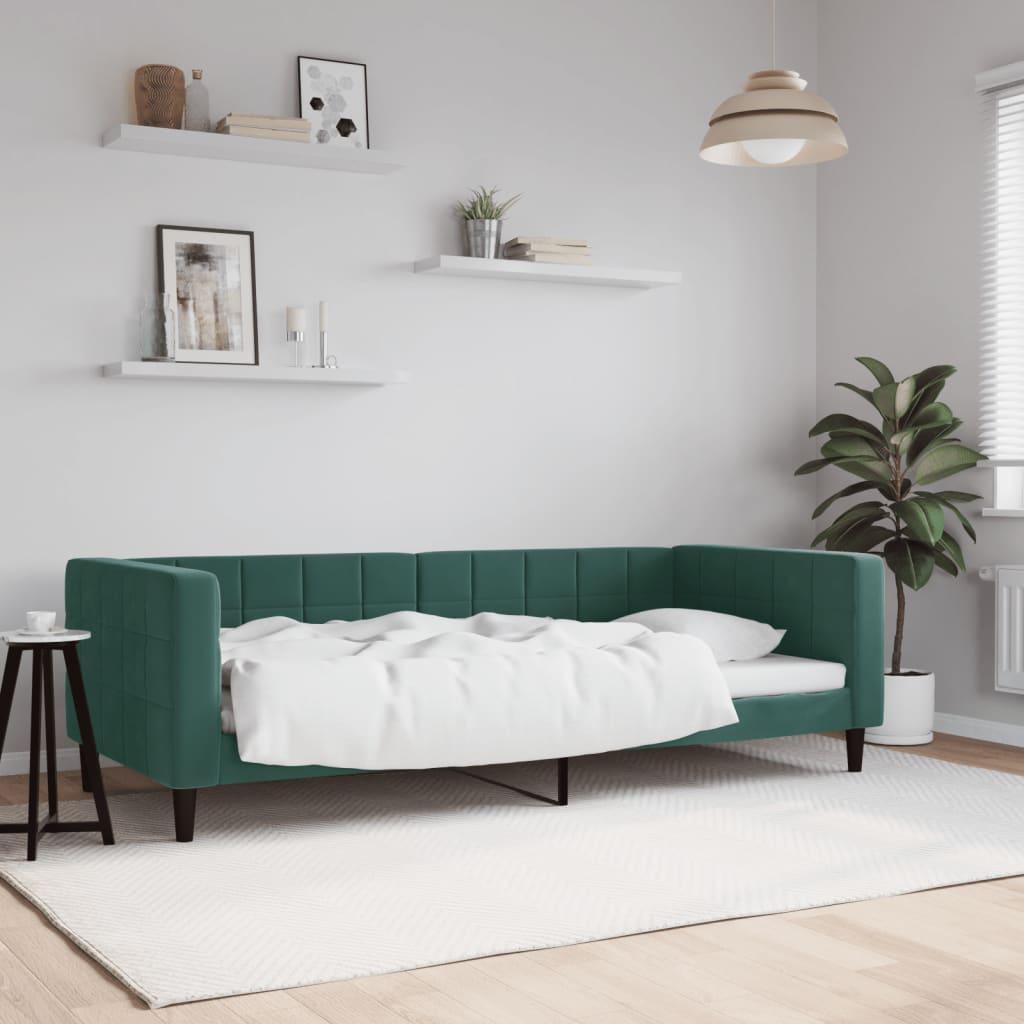 Daybed 90x200 cm velour mørkegrøn