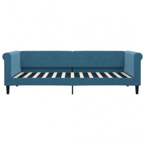 Daybed i velour 90 x 200 cm - blå