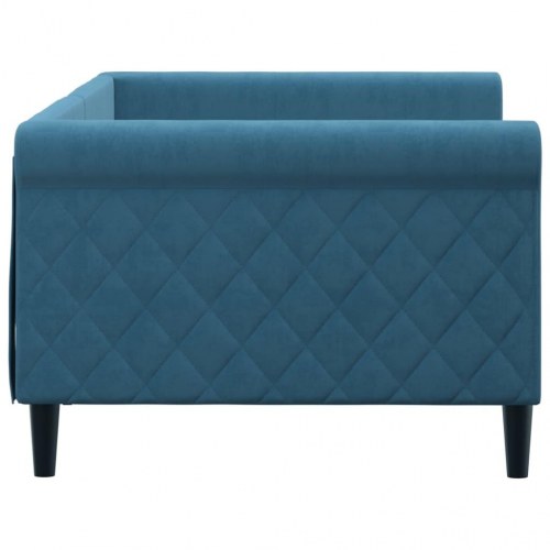 Daybed i velour 90 x 200 cm - blå