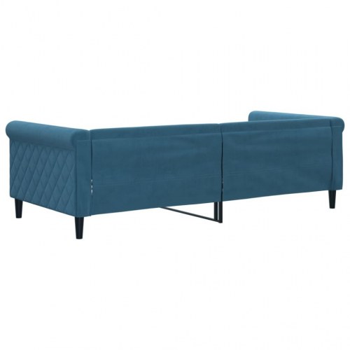 Daybed i velour 90 x 200 cm - blå
