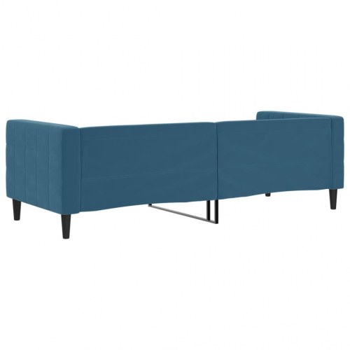 Daybed 80×200 cm i velour - blå sovesofa til stue og soveværelse