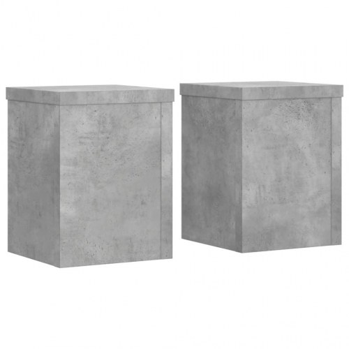 Plantestativer sæt af 2 - 15×15×20 cm i konstrueret træ, betongrå