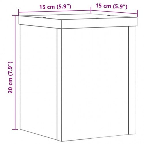 Plantestativer sæt af 2 - 15×15×20 cm i konstrueret træ, betongrå