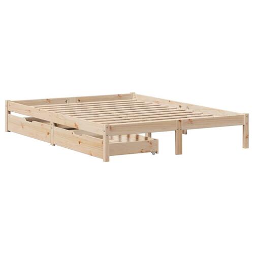 Sengeramme uden madras 140x190 cm massivt fyrretræ