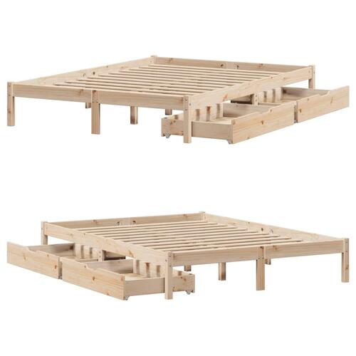 Sengeramme uden madras 140x190 cm massivt fyrretræ