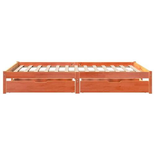 Sengeramme uden madras 140x200 cm massivt fyr gyldenbrun