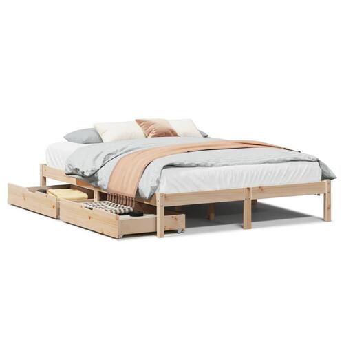 Sengeramme uden madras 160x200 cm massivt fyrretræ