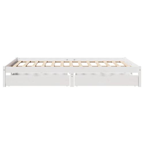 Sengeramme uden madras 120x200 cm massivt fyrretræ hvid