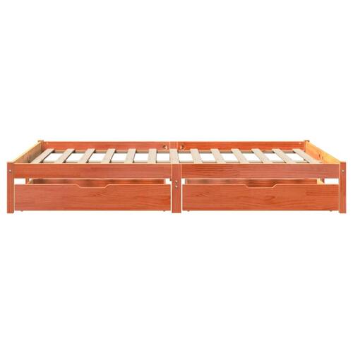 Sengeramme uden madras 160x200 cm massivt fyrretræ gyldenbrun