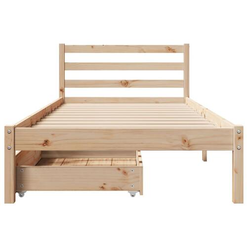 Sengeramme uden madras 75x190 cm massivt fyrretræ