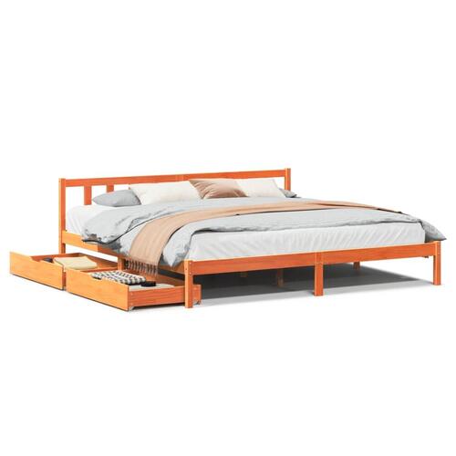Sengeramme uden madras 180x200 cm massivt fyrretræ gyldenbrun