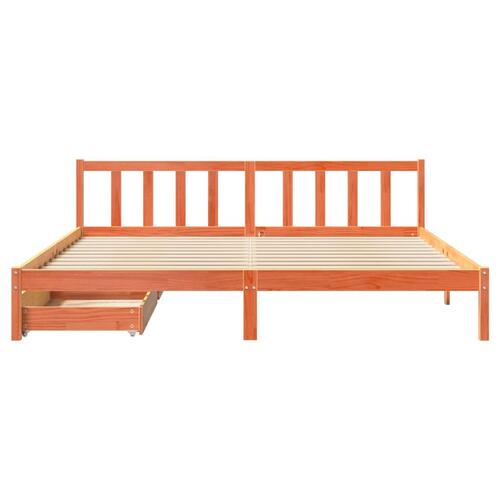 Sengeramme uden madras 180x200 cm massivt fyrretræ gyldenbrun