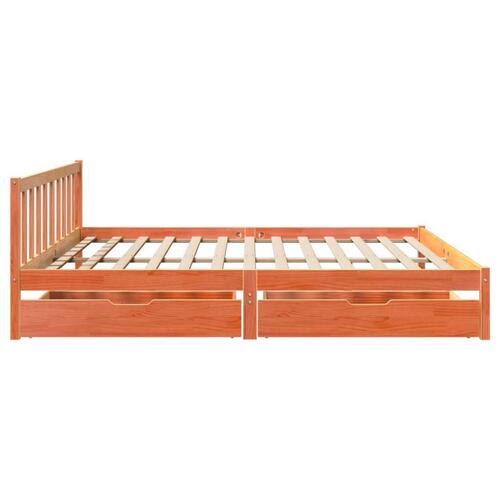 Sengeramme uden madras 180x200 cm massivt fyrretræ gyldenbrun