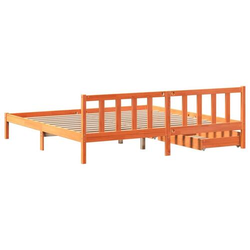 Sengeramme uden madras 180x200 cm massivt fyrretræ gyldenbrun