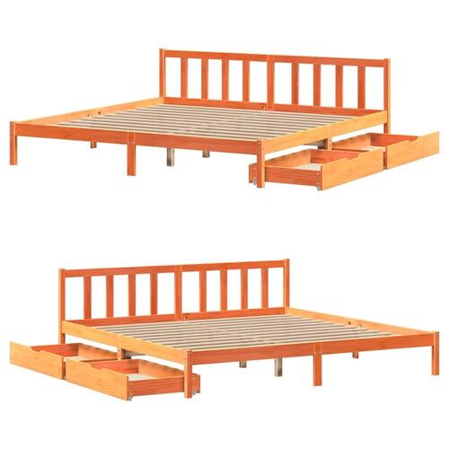 Sengeramme uden madras 180x200 cm massivt fyrretræ gyldenbrun