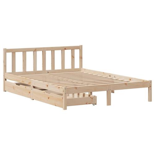 Sengeramme uden madras 150x200 cm massivt fyrretræ