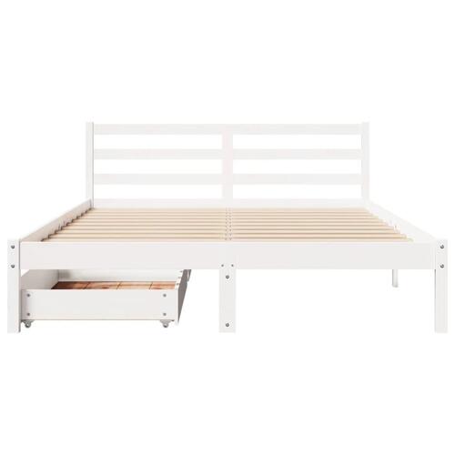 Sengeramme uden madras 120x200 cm massivt fyrretræ hvid