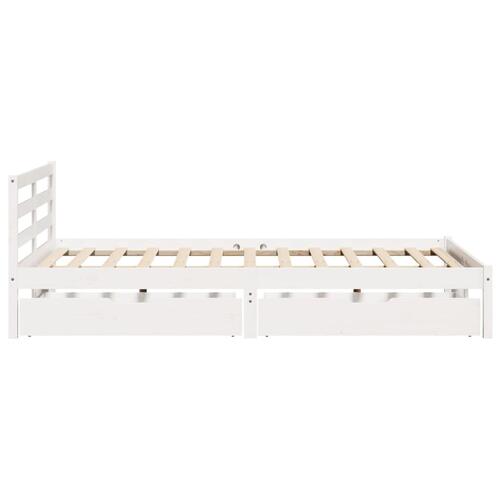 Sengeramme uden madras 120x200 cm massivt fyrretræ hvid