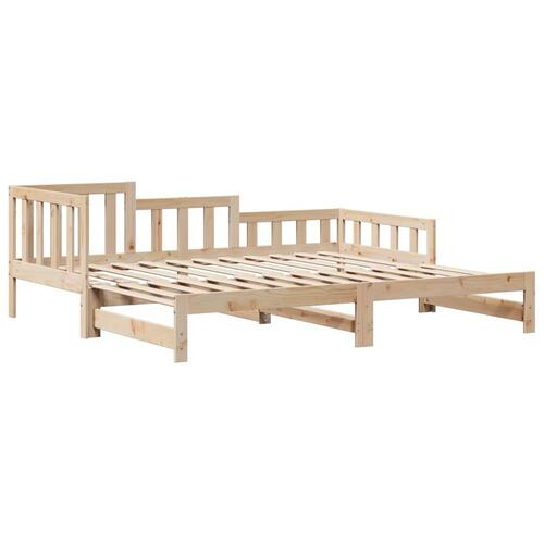 Daybed med udtræk og skuffer 90x200 cm massivt fyrretræ