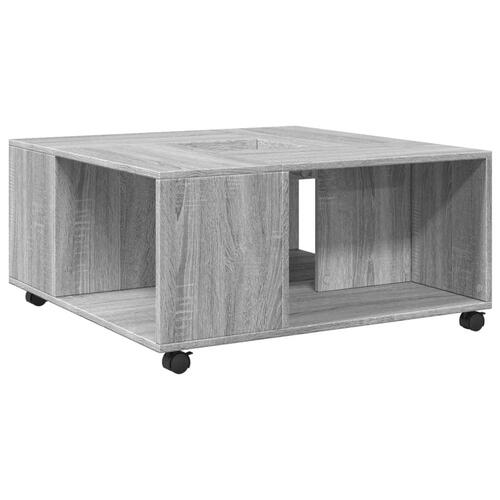 Sofabord 80x80x40 cm konstrueret træ grå sonoma-eg