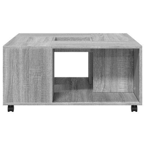 Sofabord 80x80x40 cm konstrueret træ grå sonoma-eg