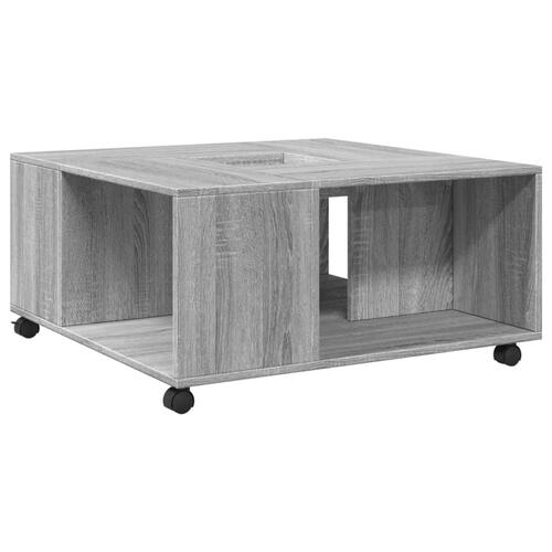 Sofabord 80x80x40 cm konstrueret træ grå sonoma-eg