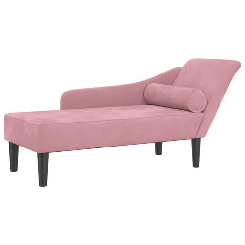 Chaiselong med hynder fløjl pink
