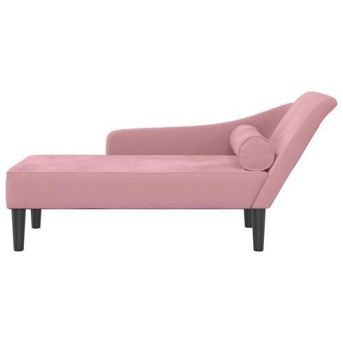 Chaiselong med hynder fløjl pink