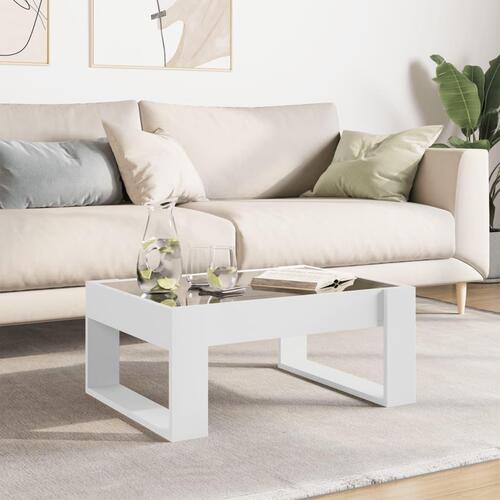 Sofabord med Infinity LED-lys 70x53x30 cm hvid