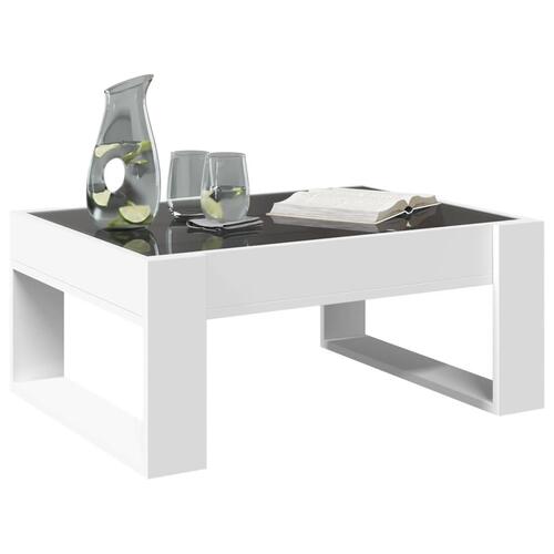 Sofabord med Infinity LED-lys 70x53x30 cm hvid
