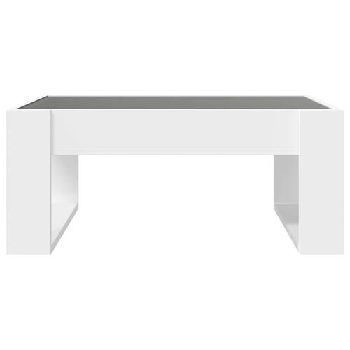 Sofabord med Infinity LED-lys 70x53x30 cm hvid