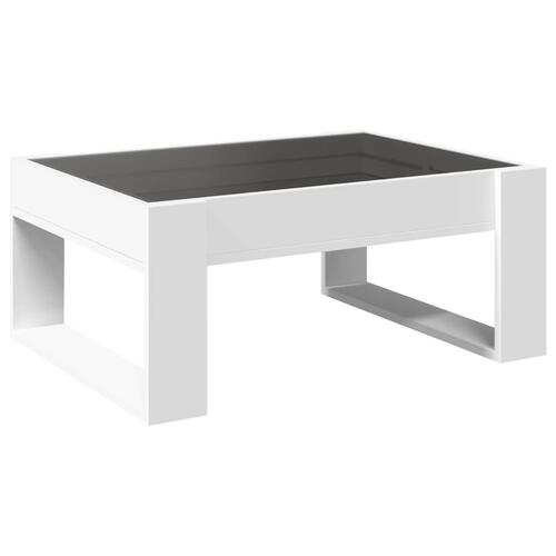 Sofabord med Infinity LED-lys 70x53x30 cm hvid