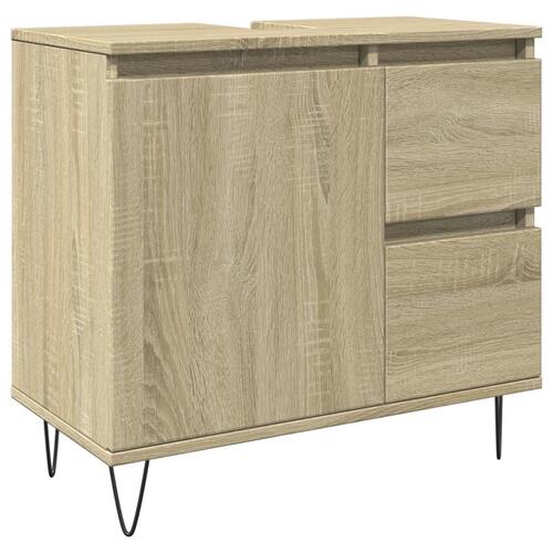 Badeværelsesskab 65x33x60 cm konstrueret træ sonoma-eg