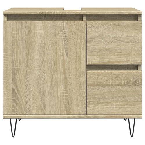 Badeværelsesskab 65x33x60 cm konstrueret træ sonoma-eg