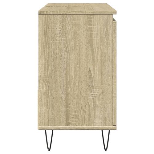 Badeværelsesskab 65x33x60 cm konstrueret træ sonoma-eg