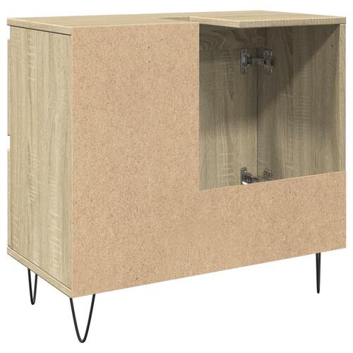 Badeværelsesskab 65x33x60 cm konstrueret træ sonoma-eg