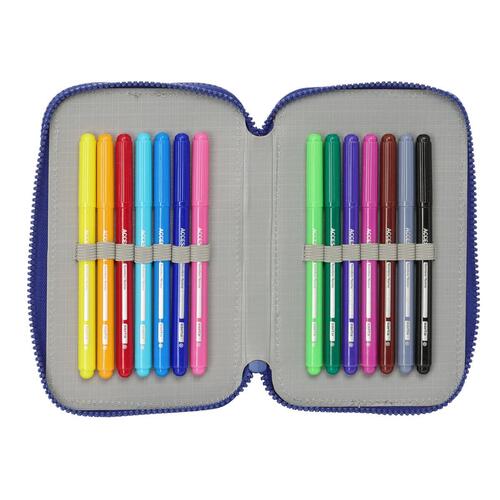 Tredobbelt Penalhus F.C. Barcelona 24/25 Rødbrun Marineblå 12,5 x 19,5 x 5,5 cm 36 Dele