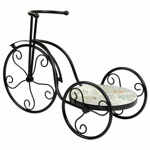 Urtepotteholder Alexandra House Living Sort Jern Flise Cykel 23 x 36 x 53 cm
