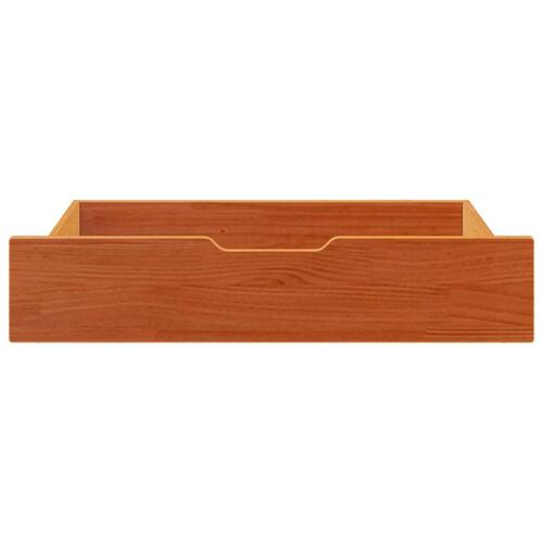 Sengeskuffer 2 stk. 80x55x16 cm massivt fyrretræ gyldenbrun