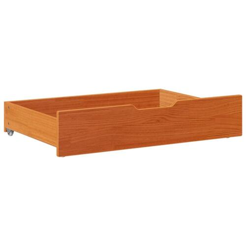 Sengeskuffer 2 stk. 80x55x16 cm massivt fyrretræ gyldenbrun
