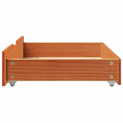 Sengeskuffer 2 stk. 80x55x16 cm massivt fyrretræ gyldenbrun
