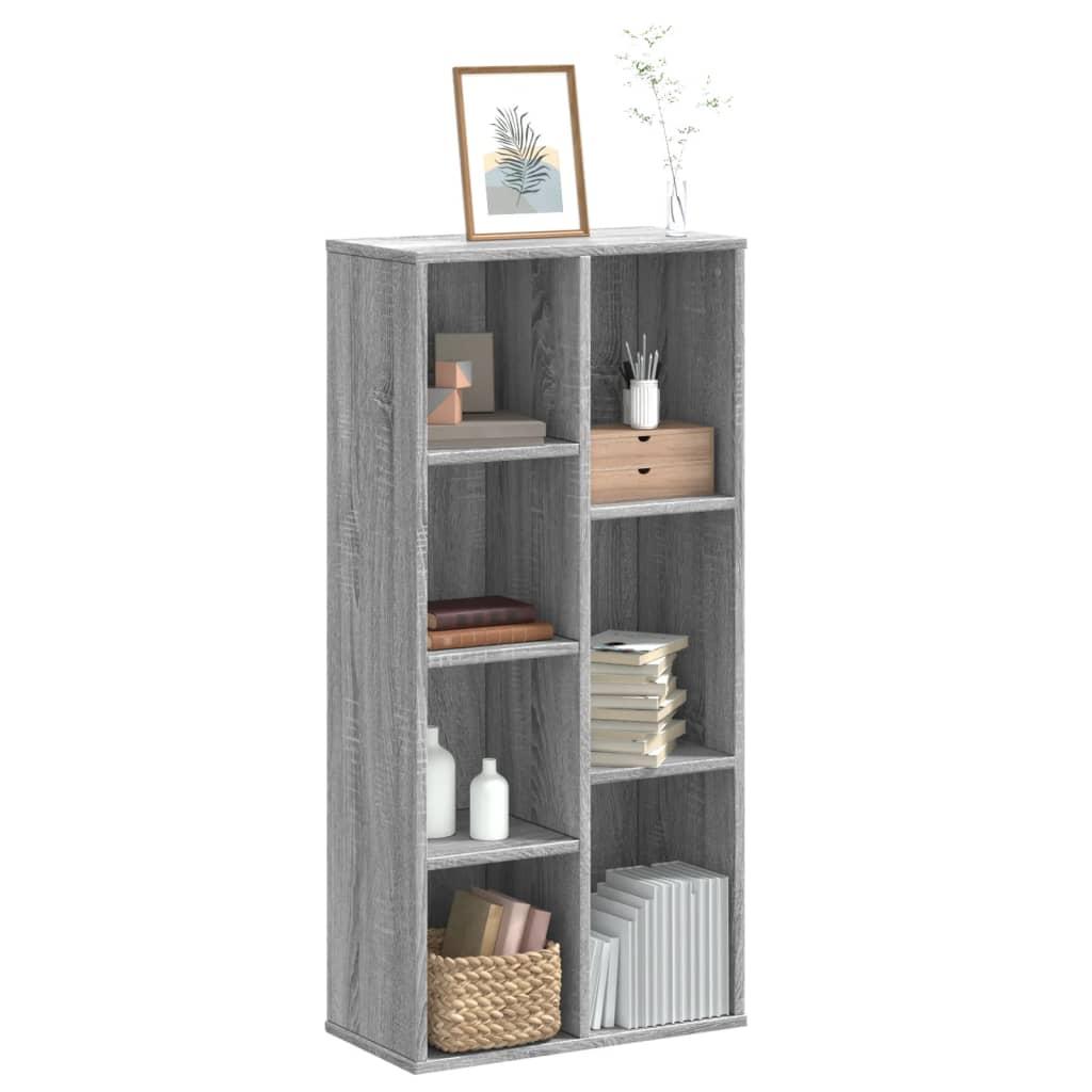 Bogreol 50x25x105 cm konstrueret træ grå sonoma-eg