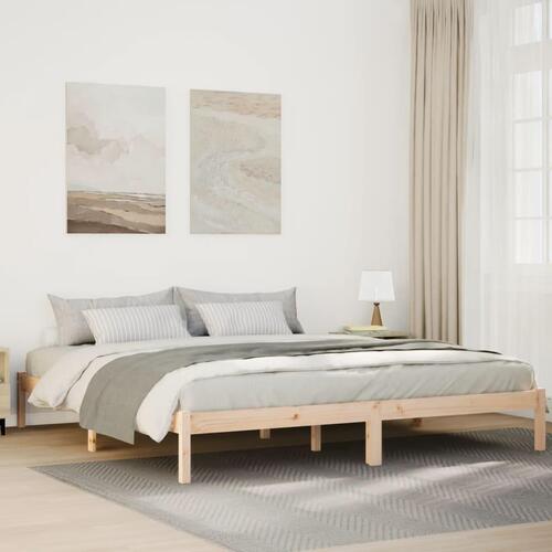 Ekstra lang sengeramme uden madras 200x220 cm massivt fyrretræ