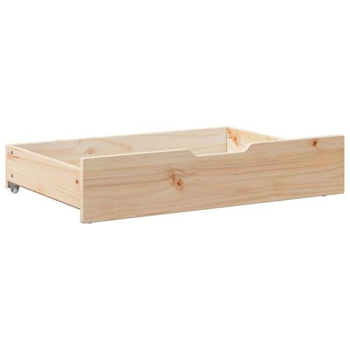 Sengeskuffer med hjul 2 stk. 80x55x16 cm massivt fyrretræ