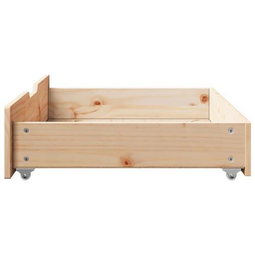Sengeskuffer med hjul 2 stk. 80x55x16 cm massivt fyrretræ