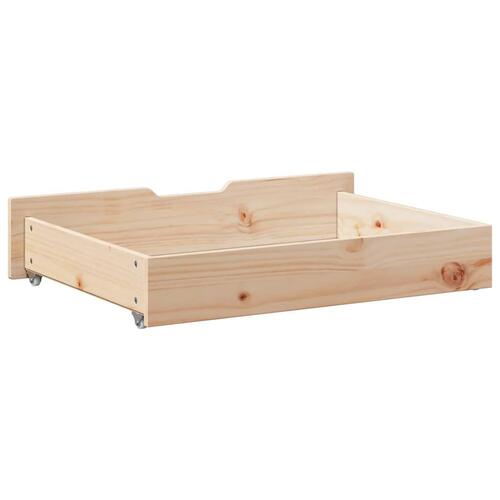 Sengeskuffer med hjul 2 stk. 80x55x16 cm massivt fyrretræ
